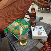 ビーチでのんびり読書