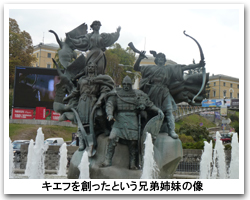 伝説のキエフ創設者像